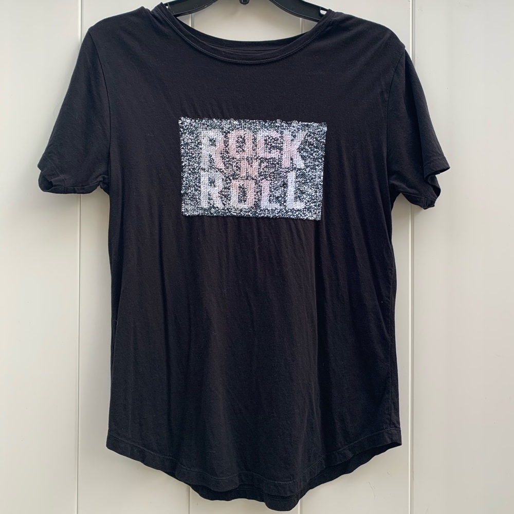 Icons of Culture Black Flip Sequin Shirt